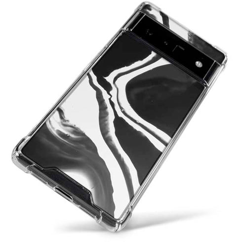 Black Marble Ink Google Pixel 6 Clear Case